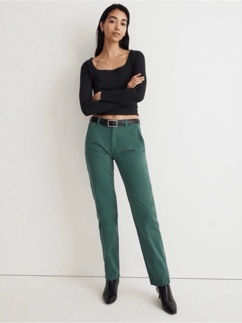 Madewell Low-Slung‎ Spruce Green Straight Chinos